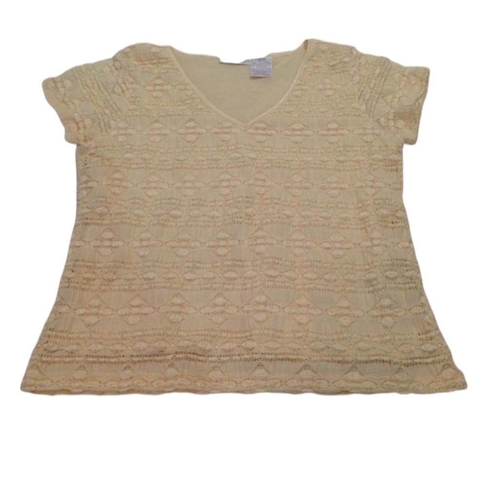 Vintage Worthington Petite Stretch Lace Blouse